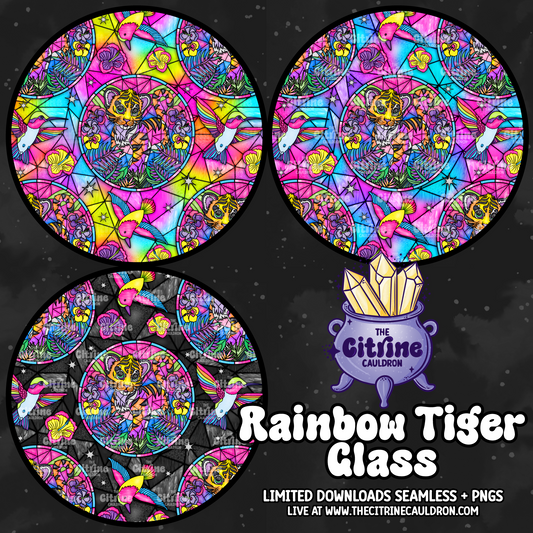 Rainbow Tiger Glass - Seamless