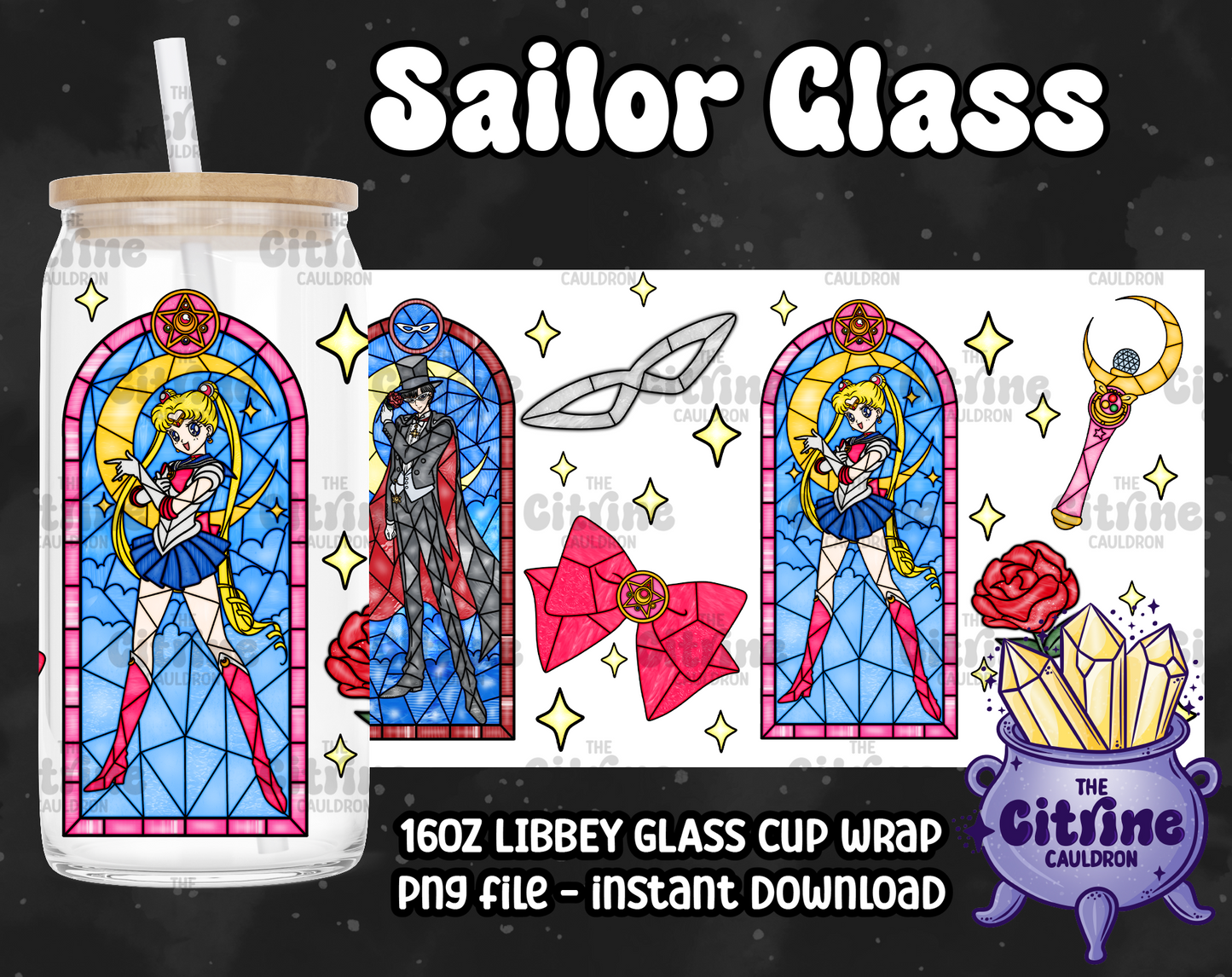 Sailor Glass Part 2- PNG Wrap for Libbey 16oz Glass Can