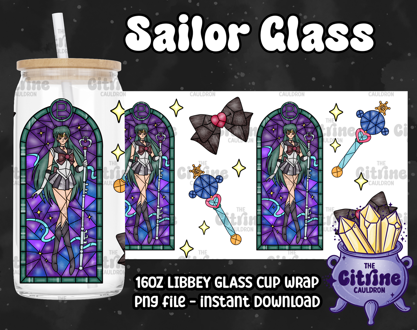 Sailor Glass Part 2- PNG Wrap for Libbey 16oz Glass Can