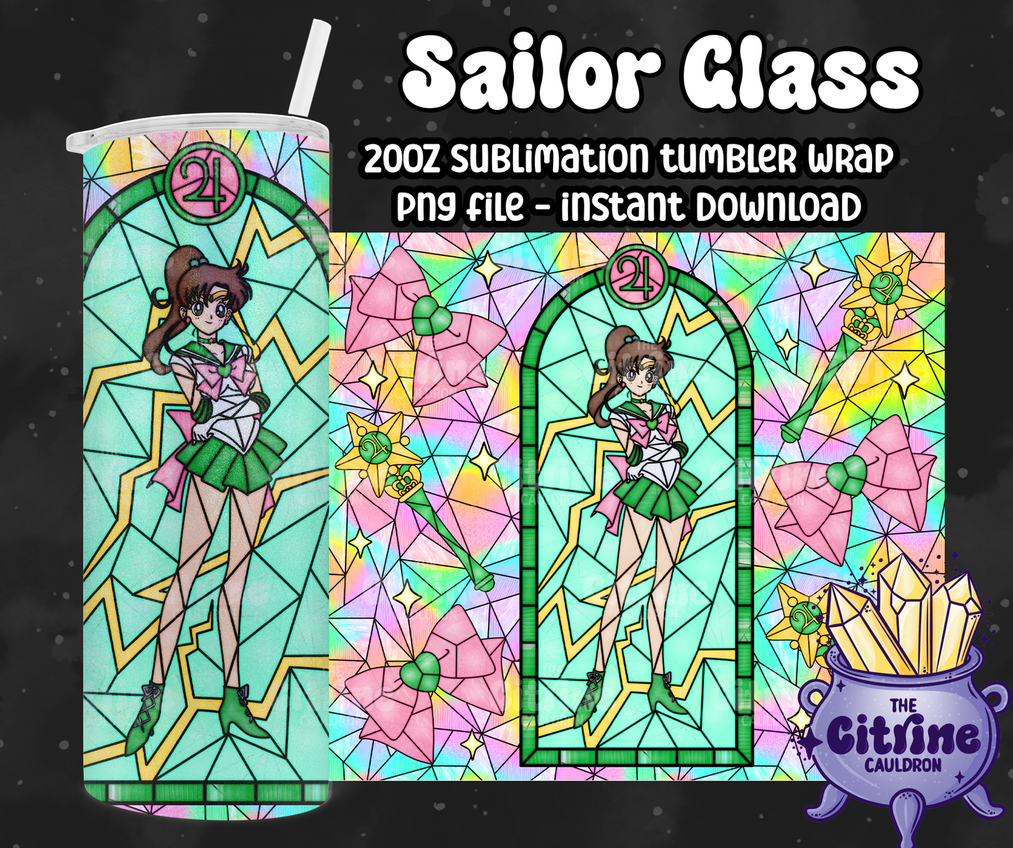 Sailor Glass Rainbow - PNG Wrap for Sublimation 20oz Tumbler