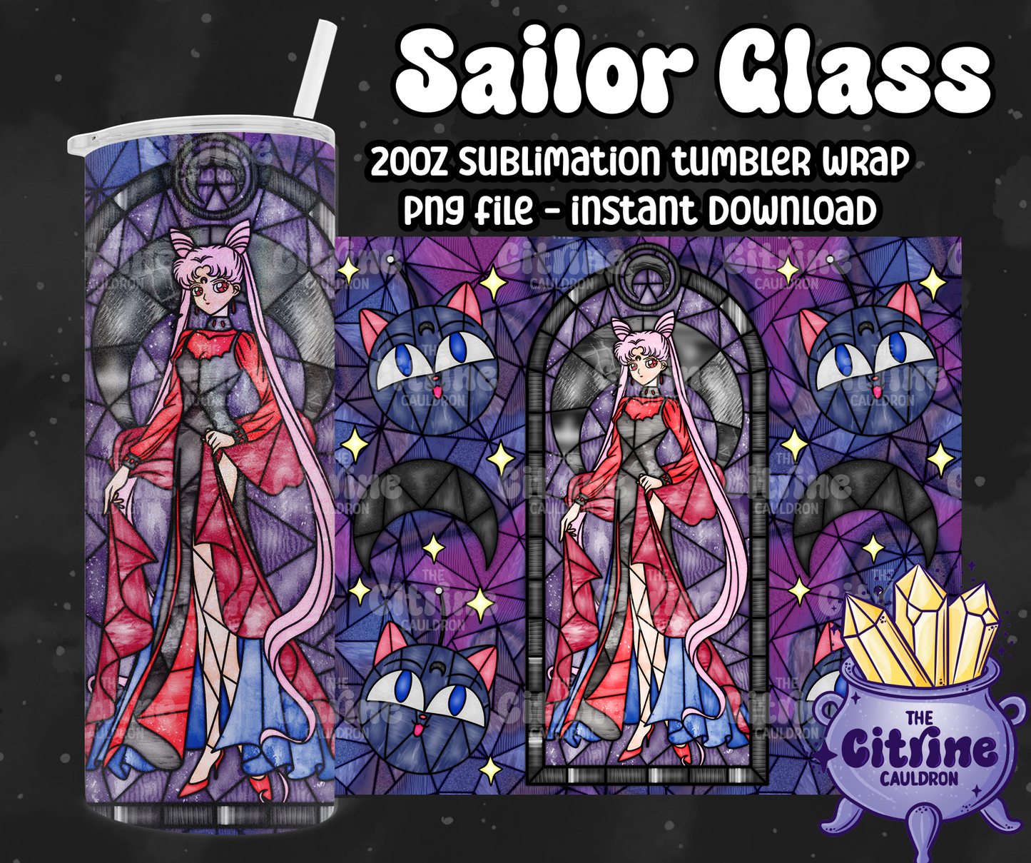 Sailor Glass Part 2 - PNG Wrap for Sublimation 20oz Tumbler