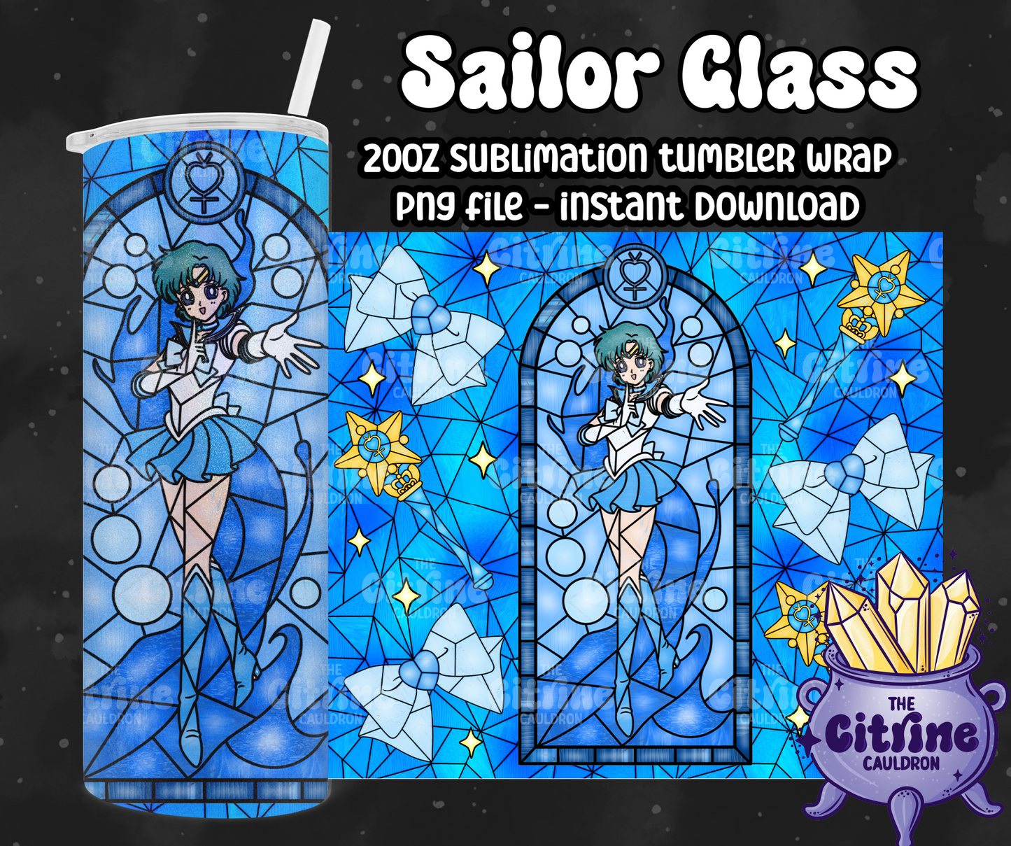 Sailor Glass Color - PNG Wrap for Sublimation 20oz Tumbler