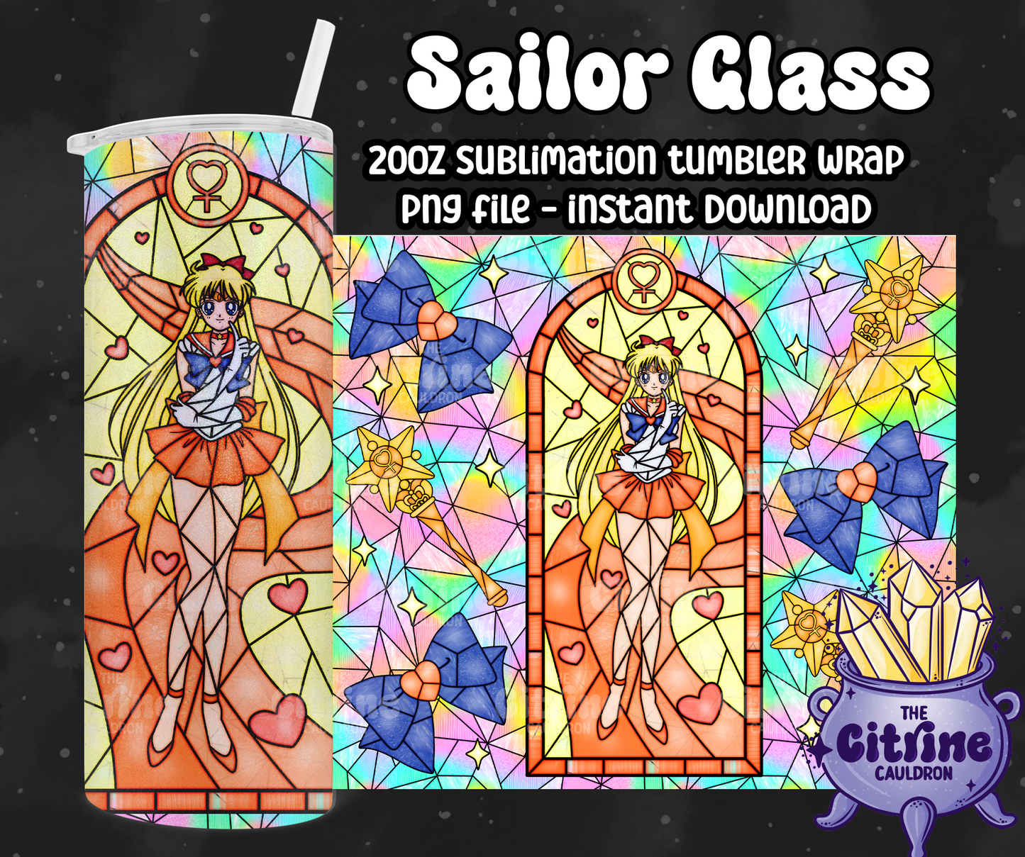 Sailor Glass Rainbow - PNG Wrap for Sublimation 20oz Tumbler