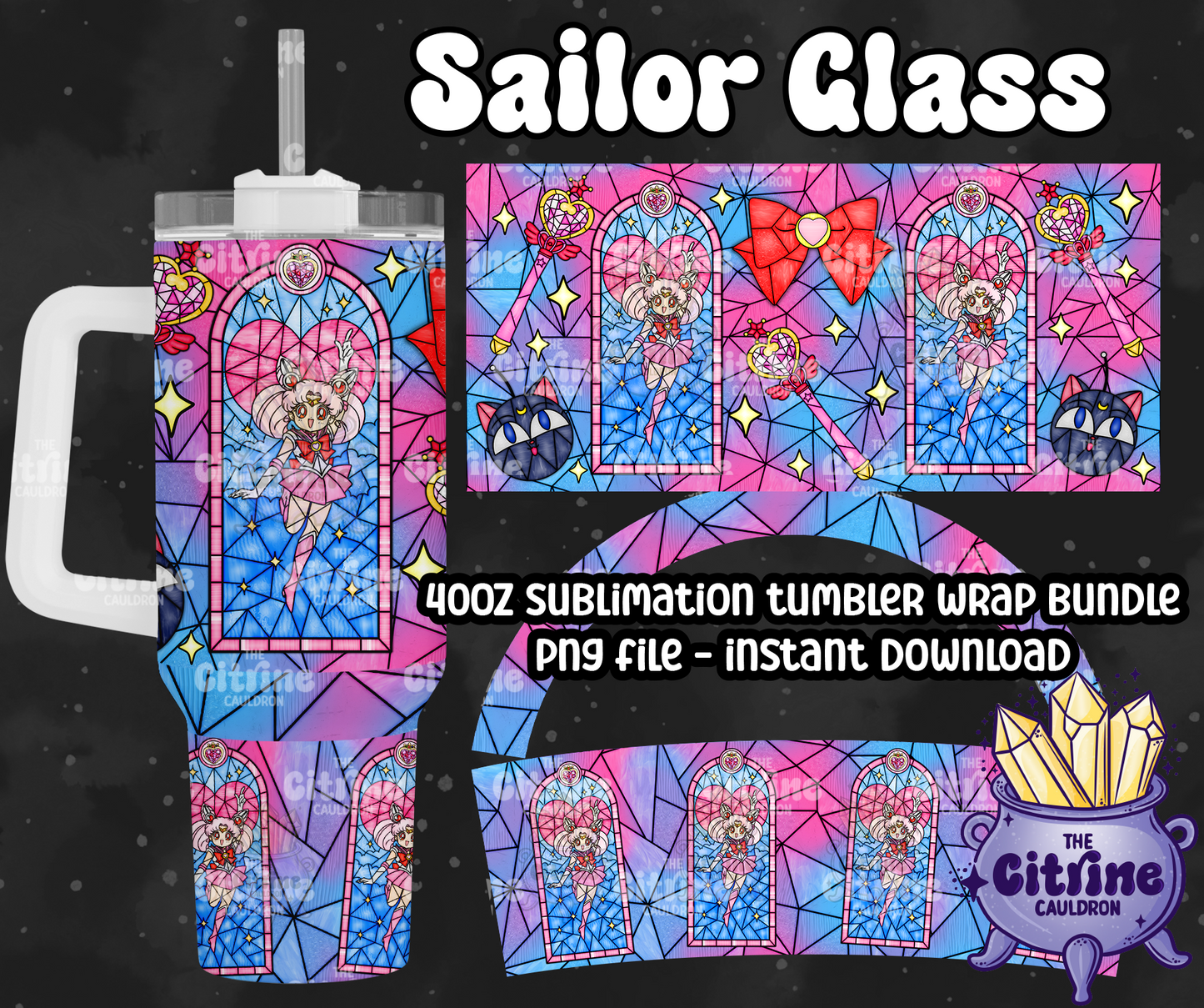 Sailor Glass Part 2 - PNG Wrap for Sublimation 40oz Tumbler