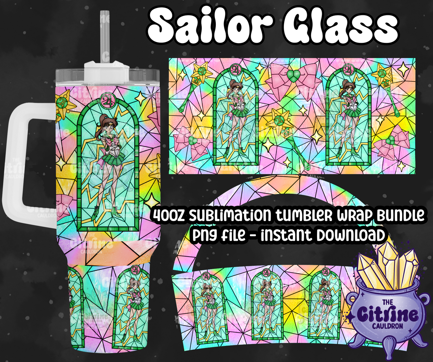 Sailor Glass Rainbow - PNG Wrap for Sublimation 40oz Tumbler