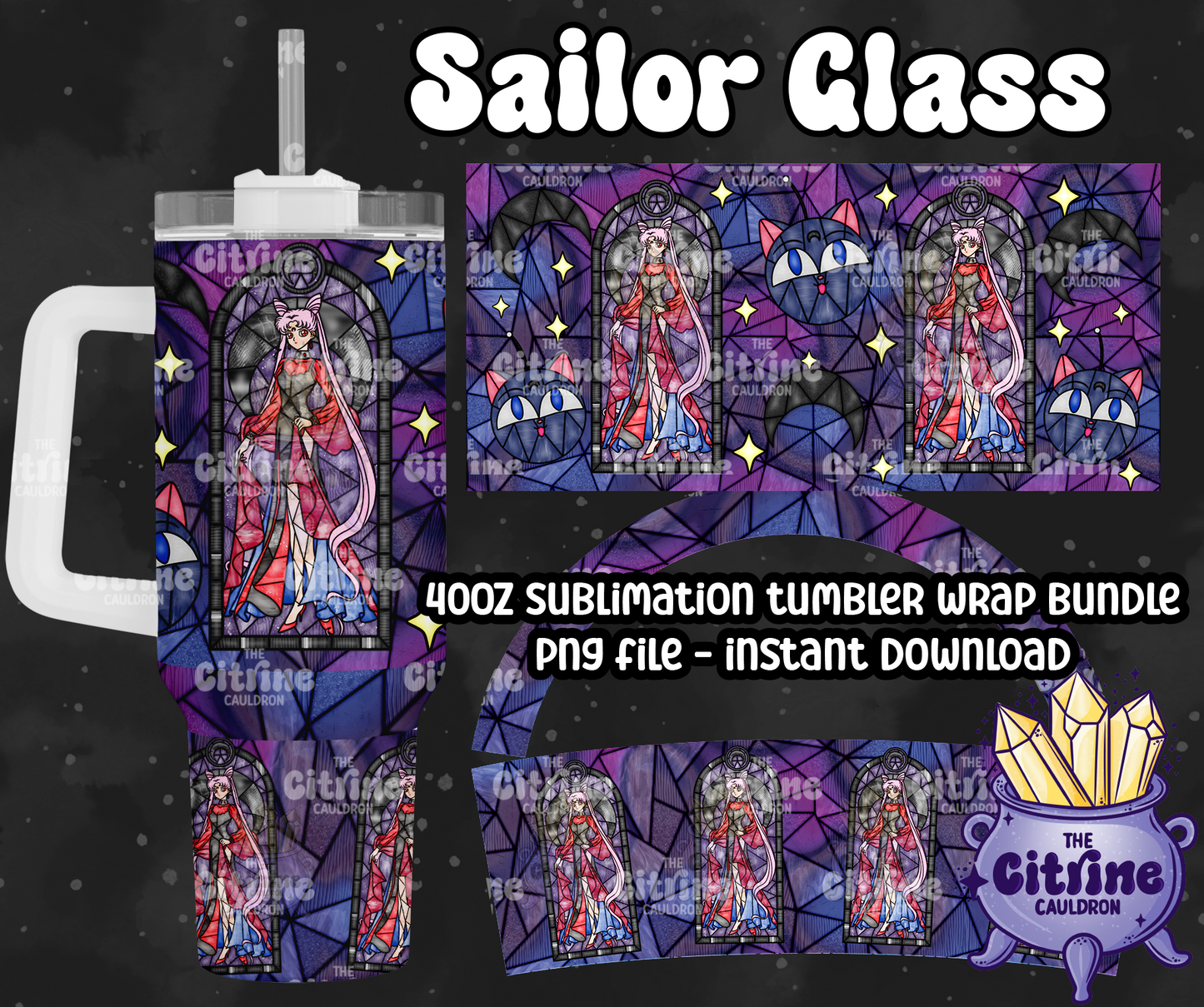 Sailor Glass Part 2 - PNG Wrap for Sublimation 40oz Tumbler