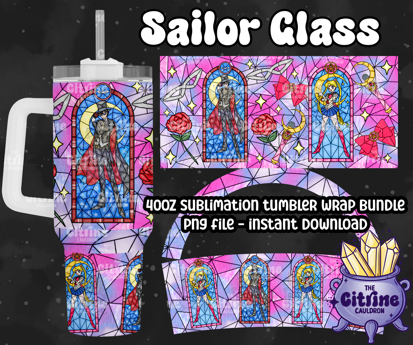 Sailor Glass Part 2 - PNG Wrap for Sublimation 40oz Tumbler