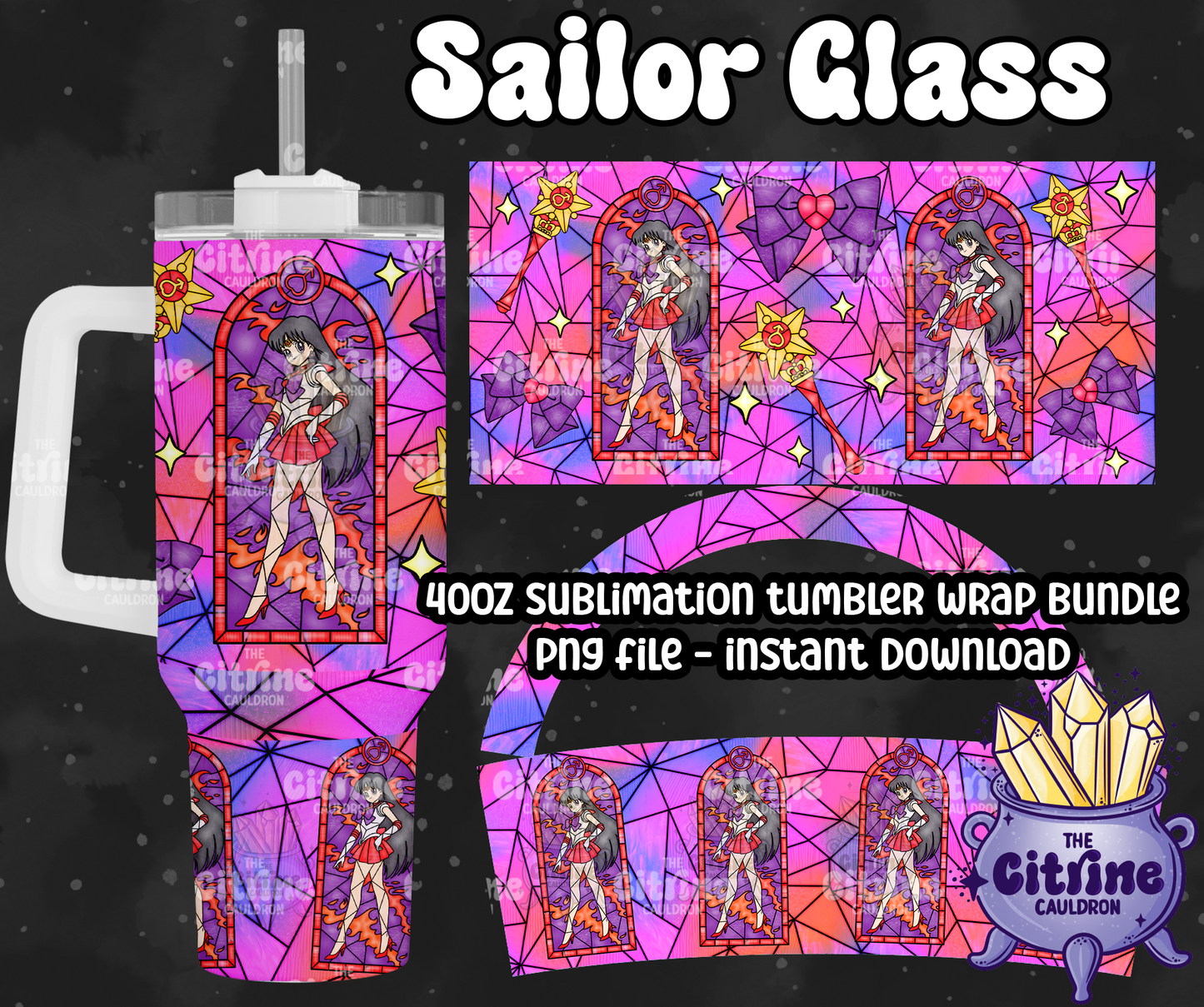 Sailor Glass Rainbow - PNG Wrap for Sublimation 40oz Tumbler