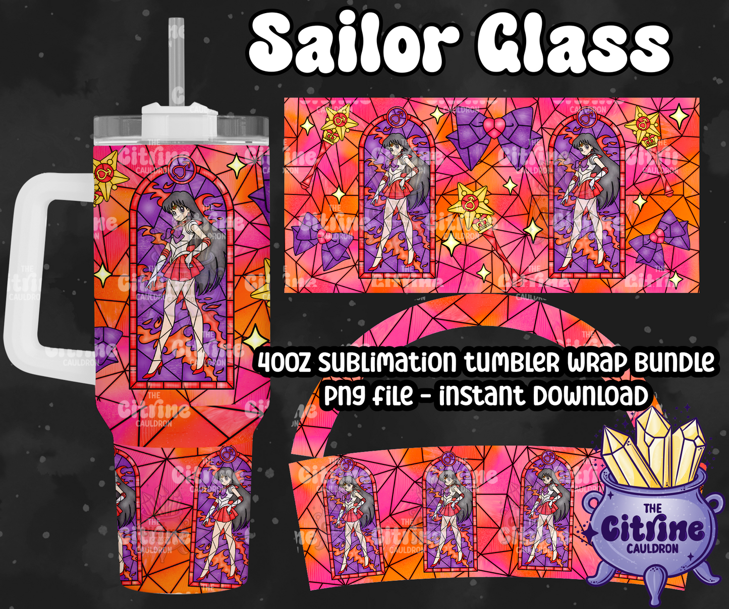 Sailor Glass Color - PNG Wrap for Sublimation 40oz Tumbler