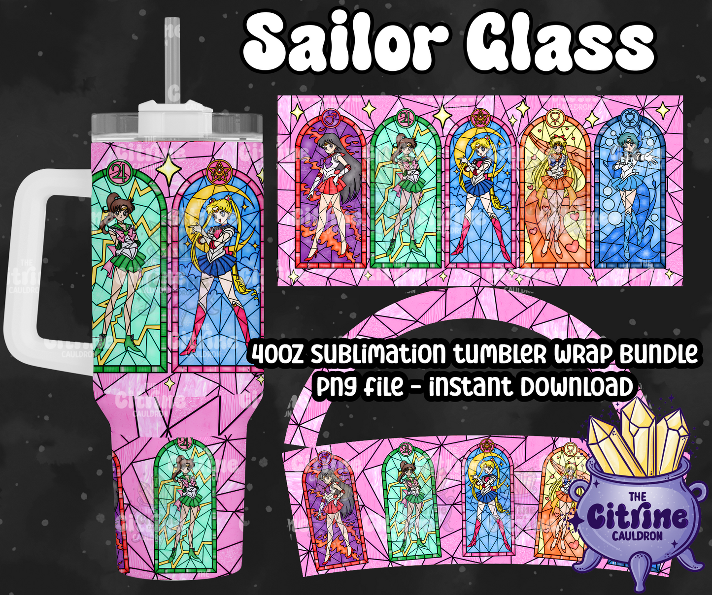 Sailor Glass Color - PNG Wrap for Sublimation 40oz Tumbler