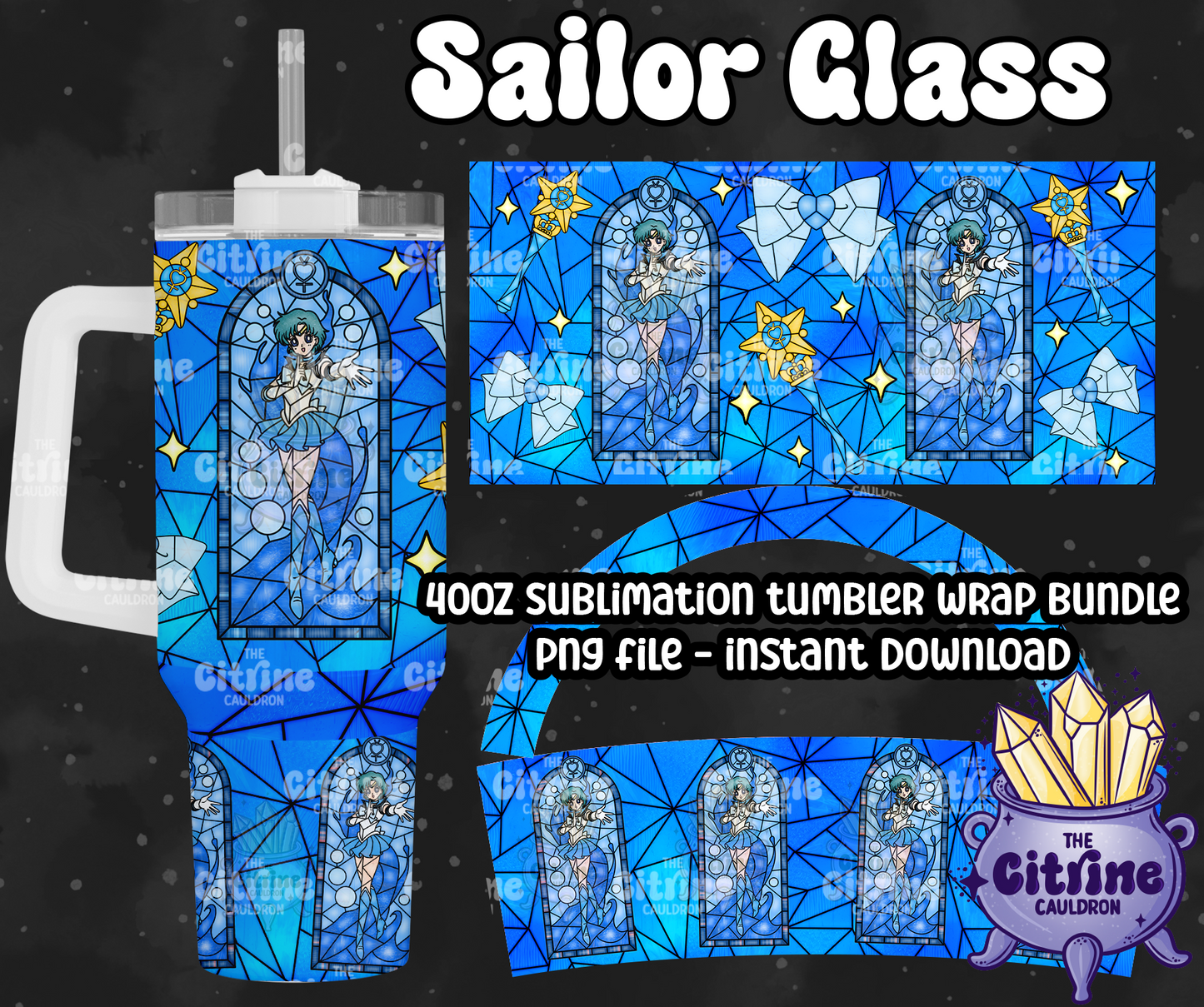 Sailor Glass Color - PNG Wrap for Sublimation 40oz Tumbler