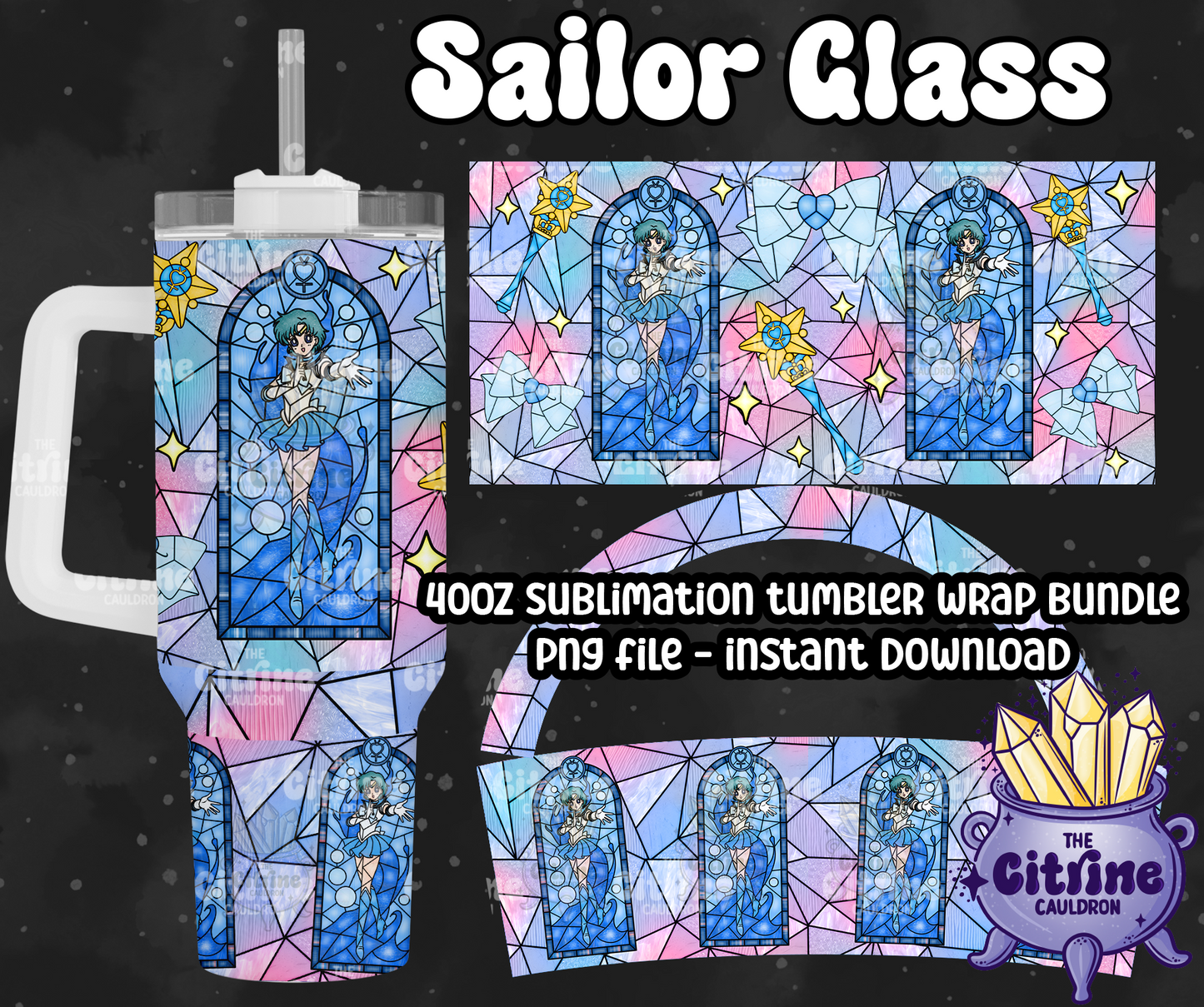 Sailor Glass Rainbow - PNG Wrap for Sublimation 40oz Tumbler