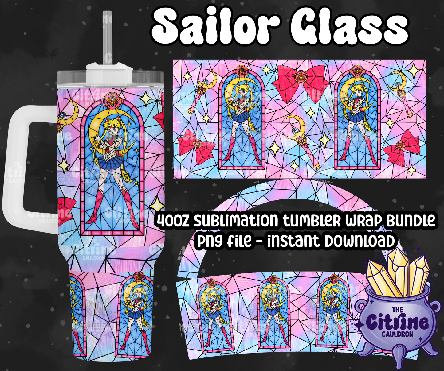 Sailor Glass Color - PNG Wrap for Sublimation 40oz Tumbler