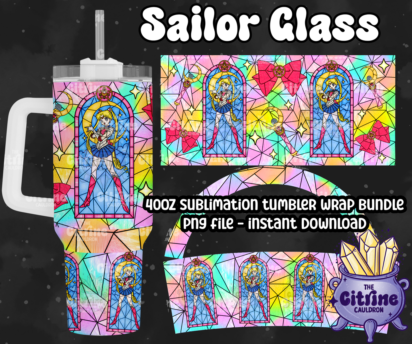 Sailor Glass Rainbow - PNG Wrap for Sublimation 40oz Tumbler