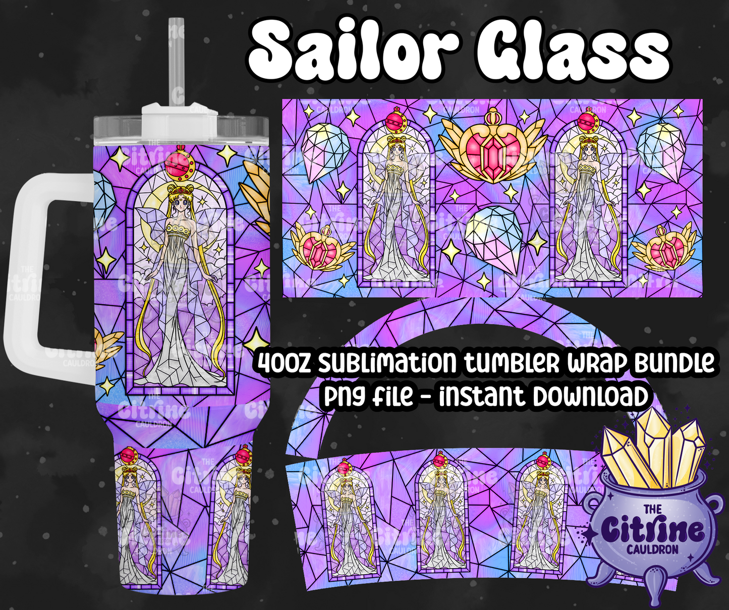 Sailor Glass Part 2 - PNG Wrap for Sublimation 40oz Tumbler