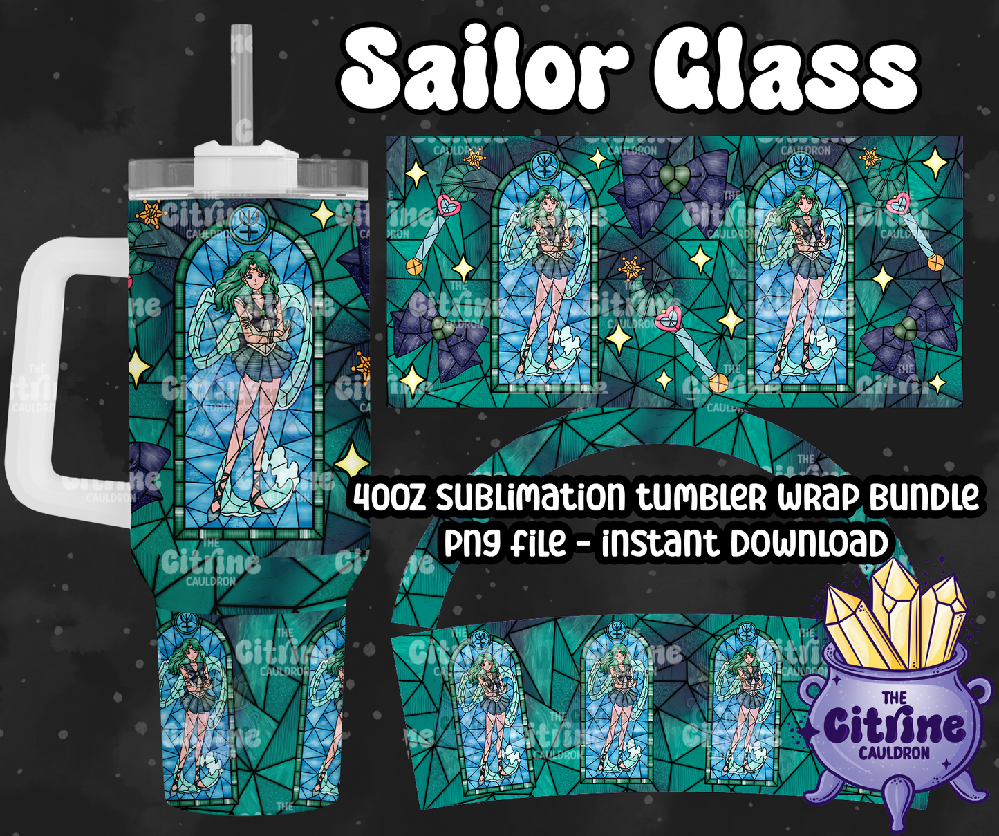 Sailor Glass Part 2 - PNG Wrap for Sublimation 40oz Tumbler