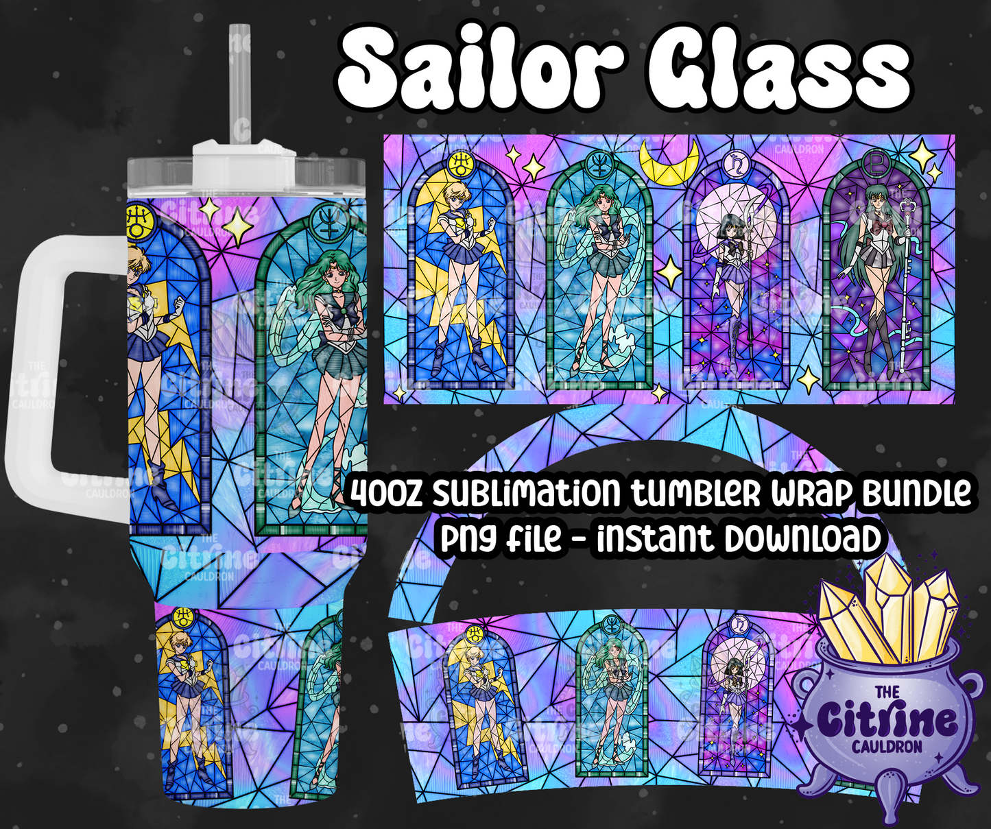 Sailor Glass Part 2 - PNG Wrap for Sublimation 40oz Tumbler