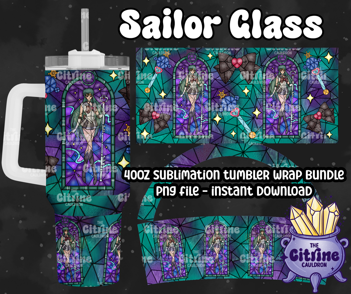 Sailor Glass Part 2 - PNG Wrap for Sublimation 40oz Tumbler