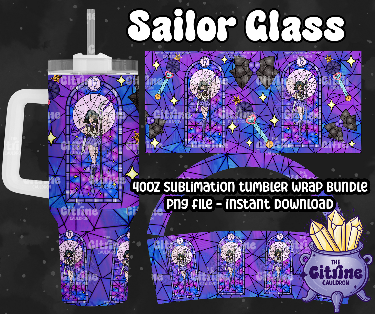 Sailor Glass Part 2 - PNG Wrap for Sublimation 40oz Tumbler