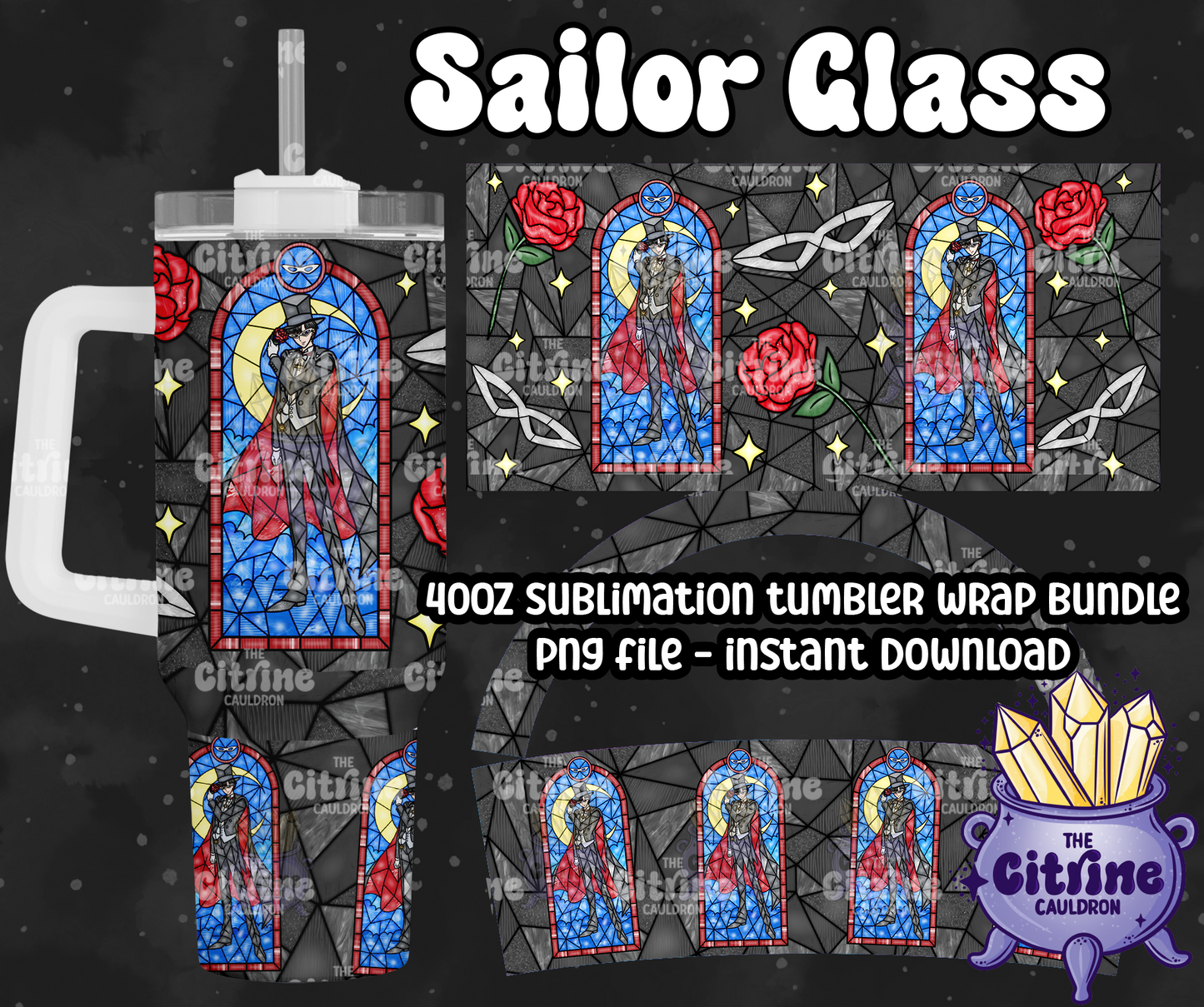 Sailor Glass Part 2 - PNG Wrap for Sublimation 40oz Tumbler