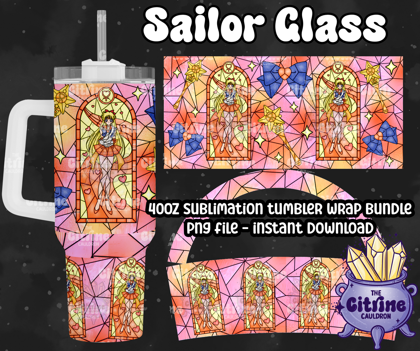 Sailor Glass Color - PNG Wrap for Sublimation 40oz Tumbler