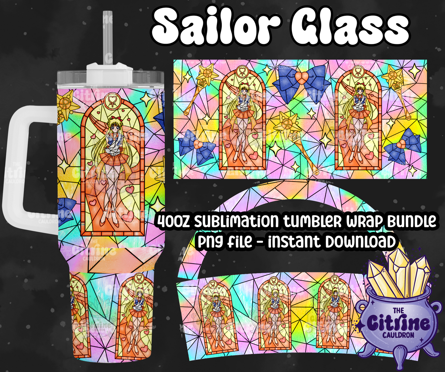 Sailor Glass Rainbow - PNG Wrap for Sublimation 40oz Tumbler