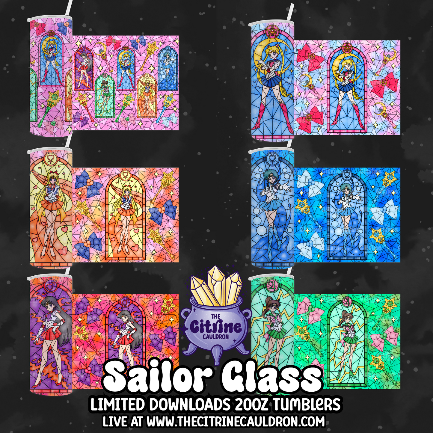 Sailor Glass Color - PNG Wrap for Sublimation 20oz Tumbler