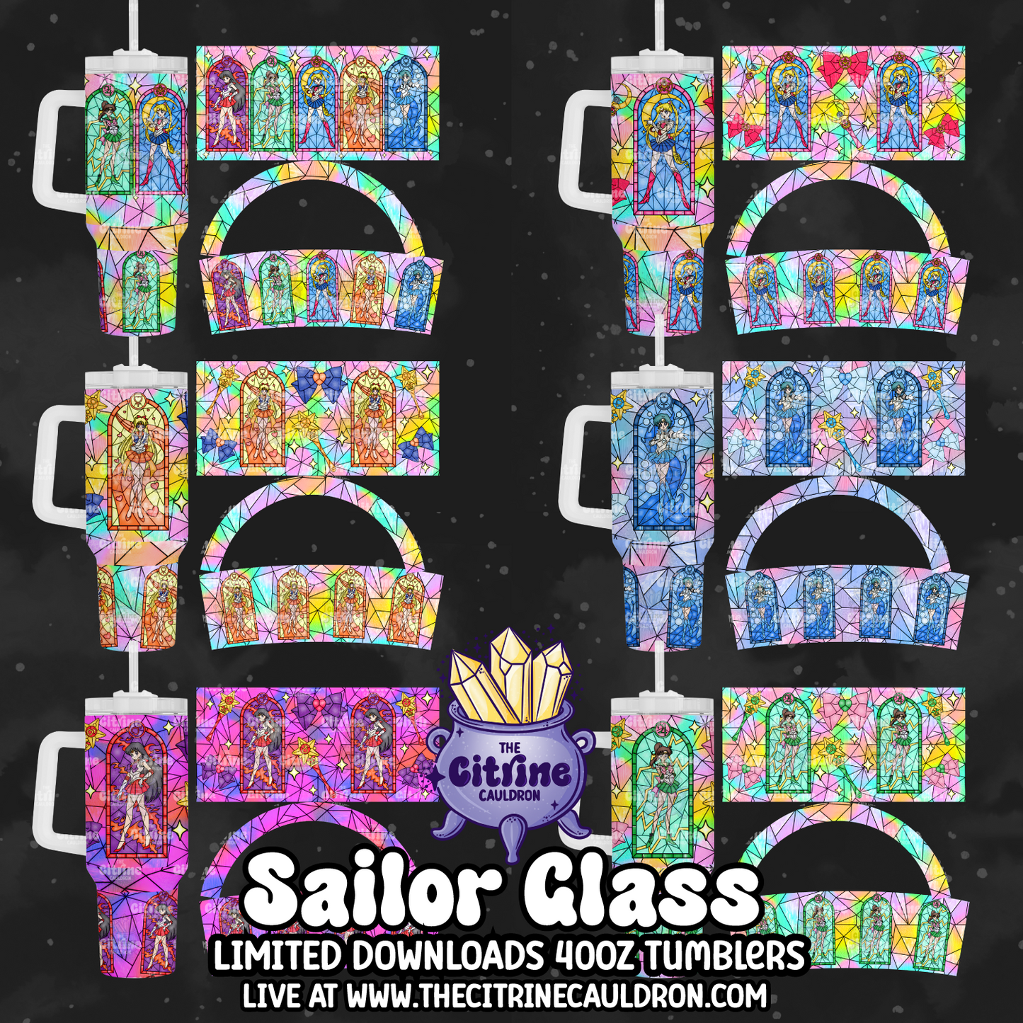 Sailor Glass Rainbow - PNG Wrap for Sublimation 40oz Tumbler