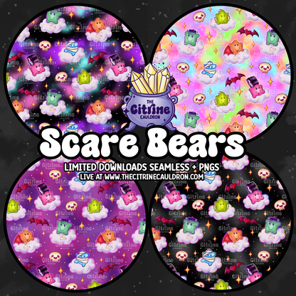 Scare Bears Collection - Seamless, Coordinates & PNG Bundle