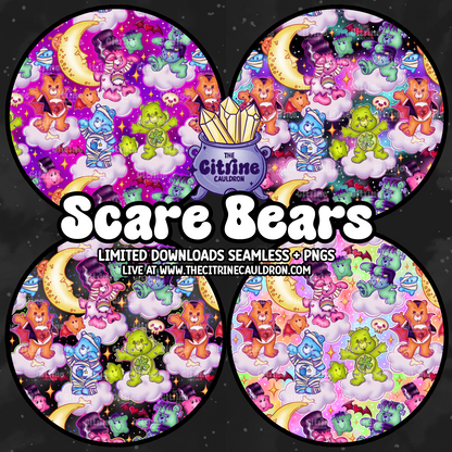 Scare Bears Collection - Seamless, Coordinates & PNG Bundle