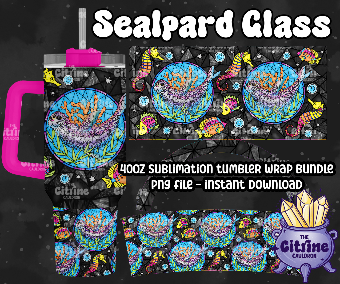 Sealpard Glass - PNG Wrap for Sublimation 40oz Tumbler