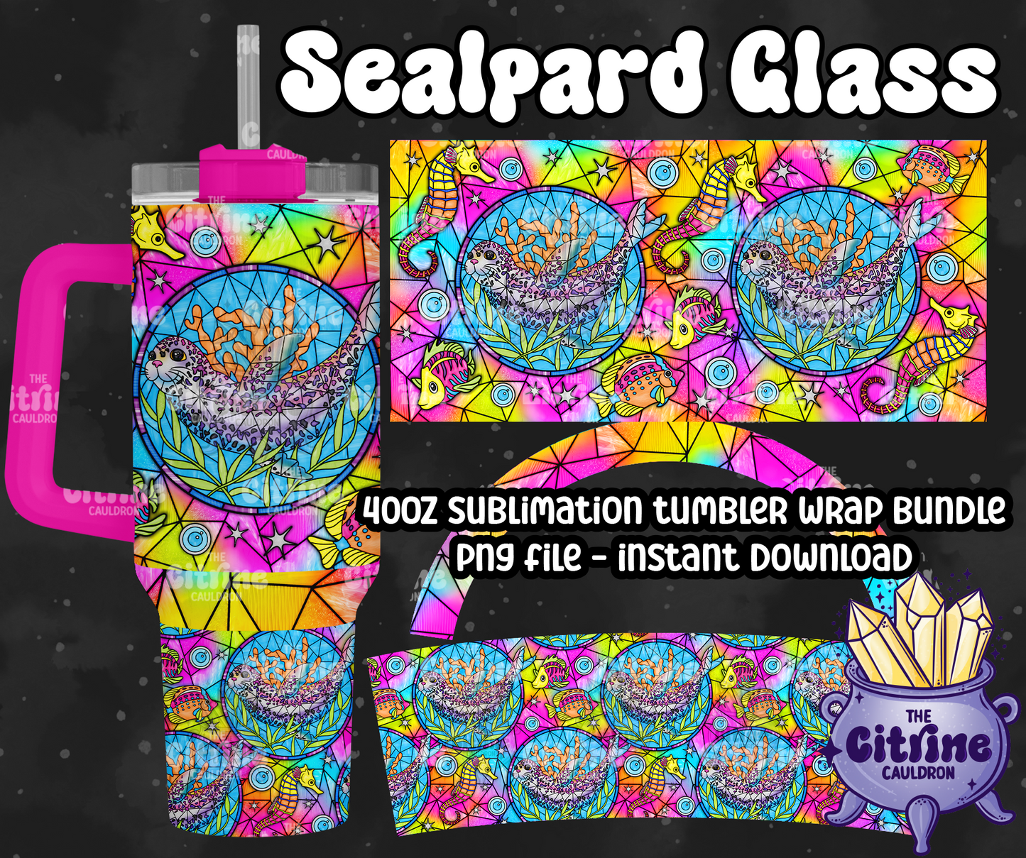 Sealpard Glass - PNG Wrap for Sublimation 40oz Tumbler