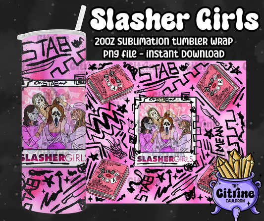 Slasher Girls - PNG Wrap for Sublimation 20oz Tumbler