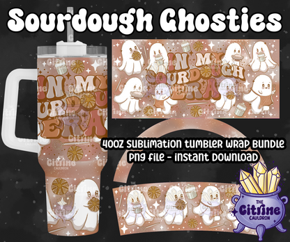 Sourdough Ghosties - PNG Wrap for Sublimation 40oz Tumbler