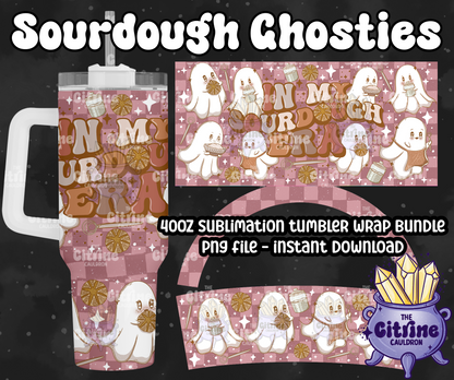 Sourdough Ghosties - PNG Wrap for Sublimation 40oz Tumbler