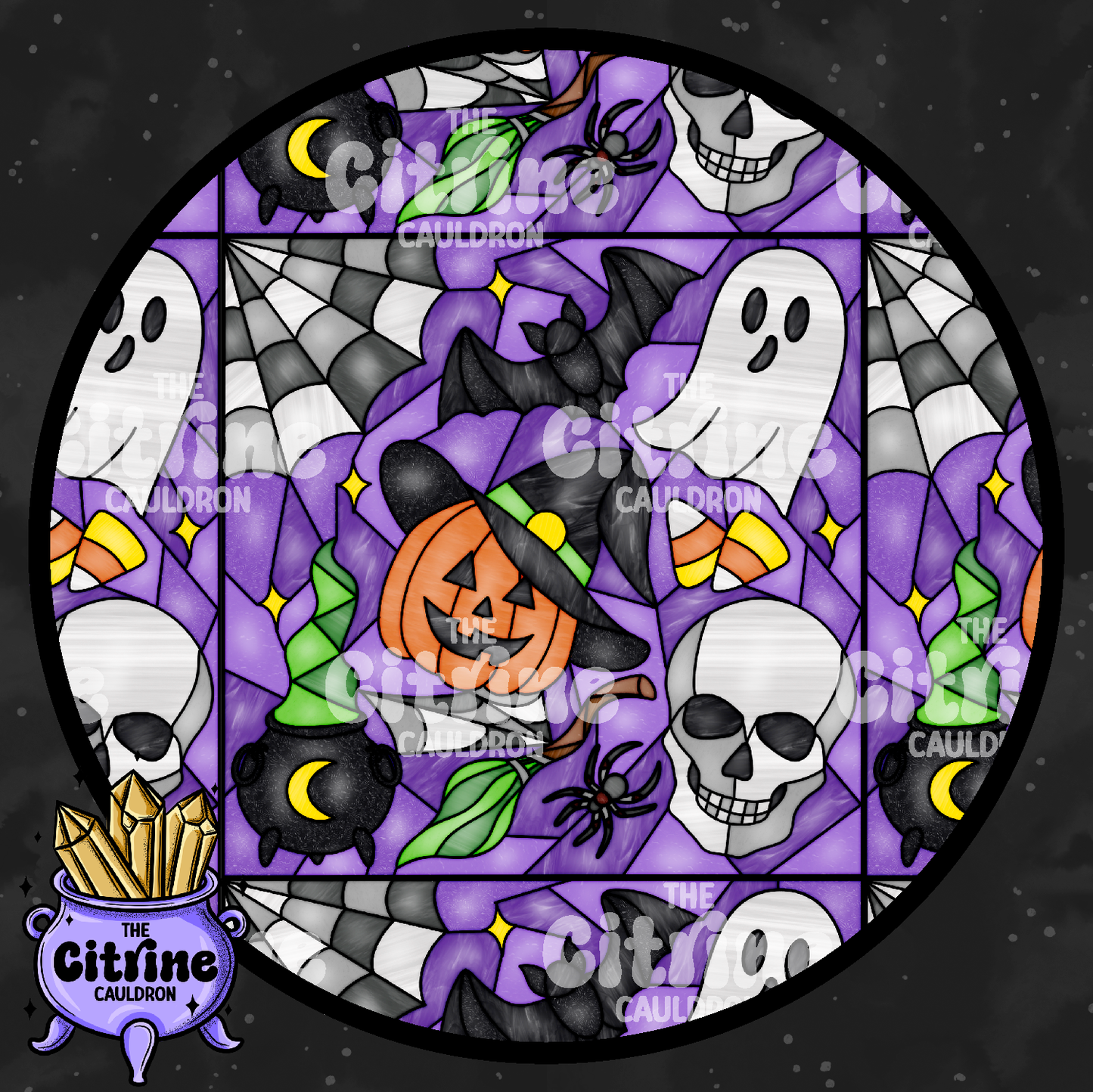 Halloween Stained Glass - Seamless