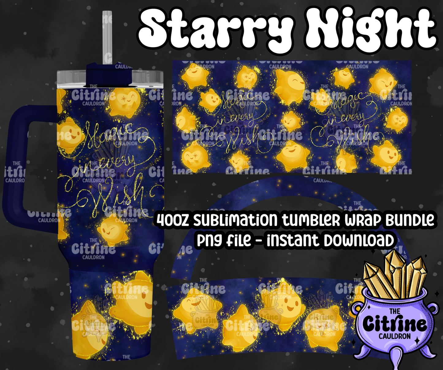 Starry Night - PNG Wrap for Sublimation 40oz Tumbler