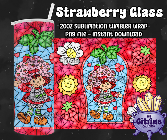 Strawberry Glass - PNG Wrap for Sublimation 20oz Tumbler