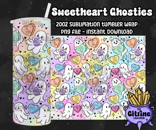 Sweetheart Ghosties - PNG Wrap for Sublimation 20oz Tumbler