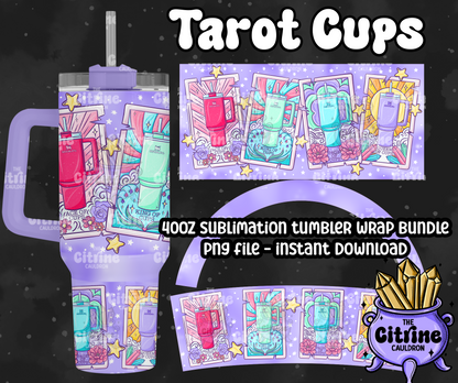 Tarot Cups - PNG Wrap for Sublimation 40oz Tumbler