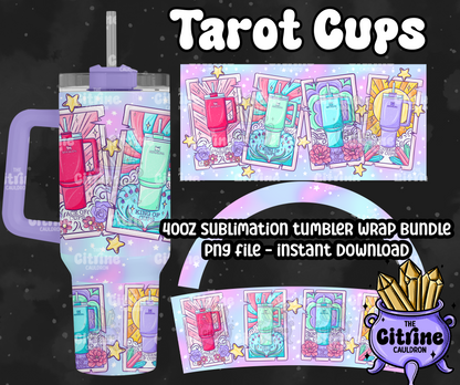 Tarot Cups - PNG Wrap for Sublimation 40oz Tumbler