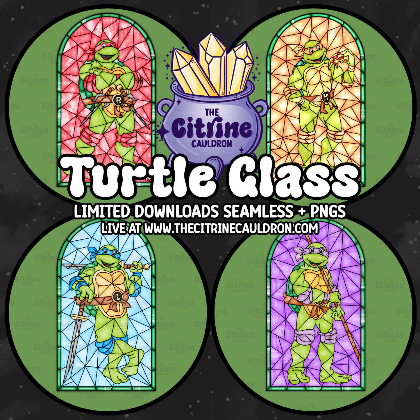 Turtle Glass - Sublimation PNG