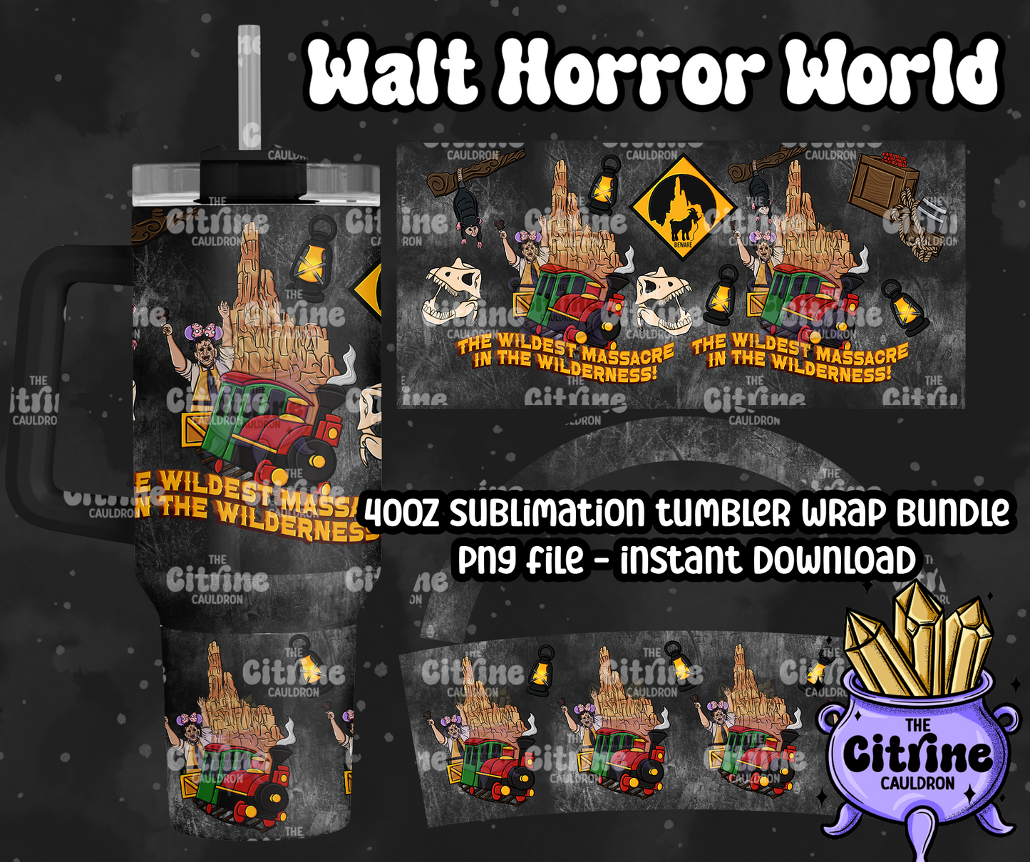 Walt Horror World - PNG Wrap for Sublimation 40oz Tumbler