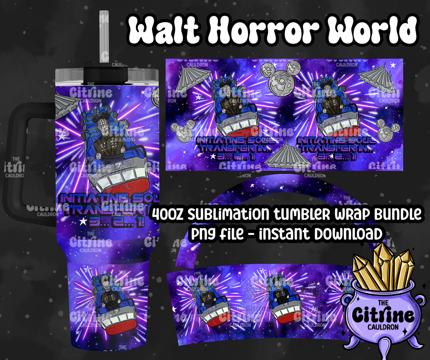 Walt Horror World - PNG Wrap for Sublimation 40oz Tumbler