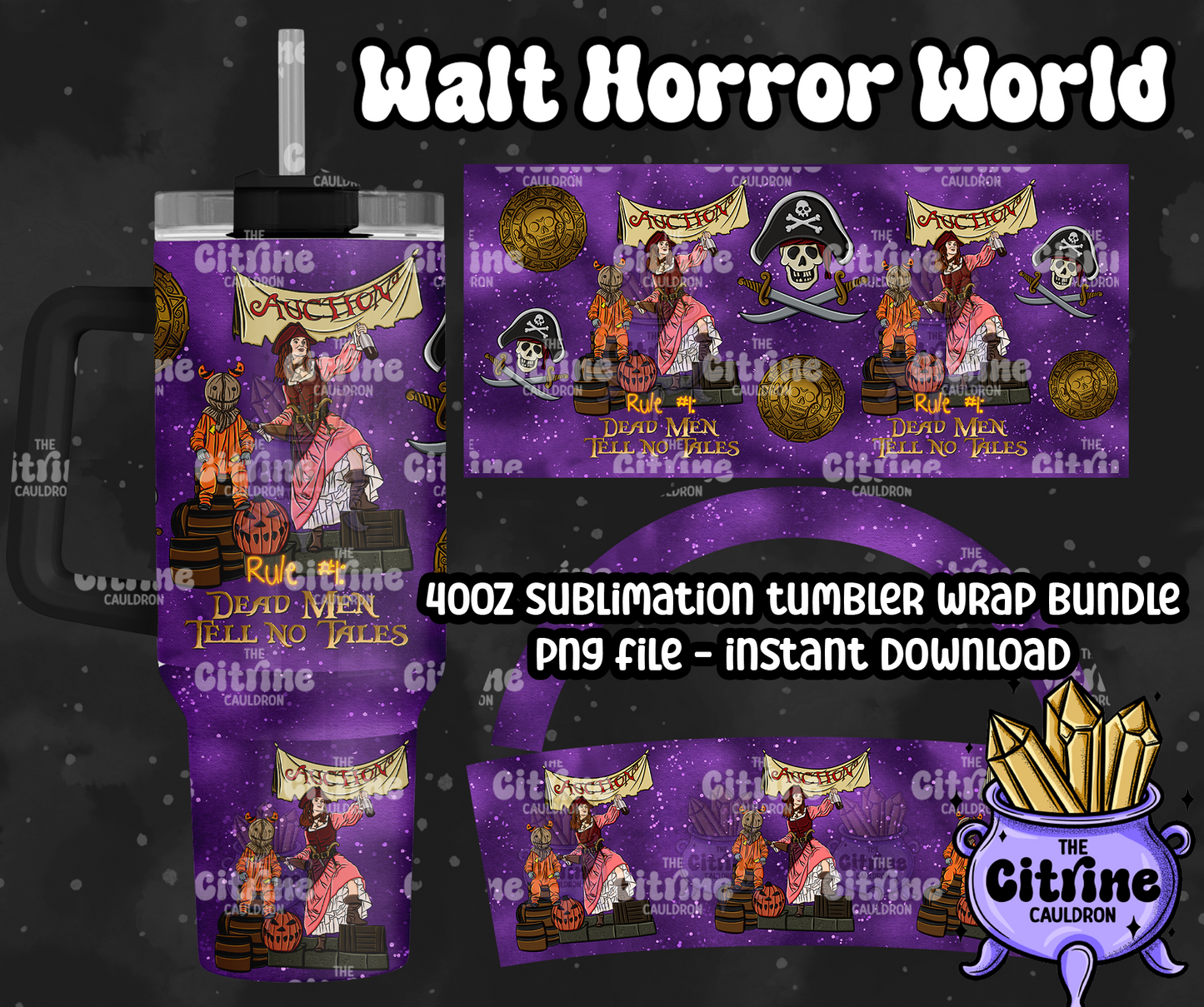 Walt Horror World - PNG Wrap for Sublimation 40oz Tumbler