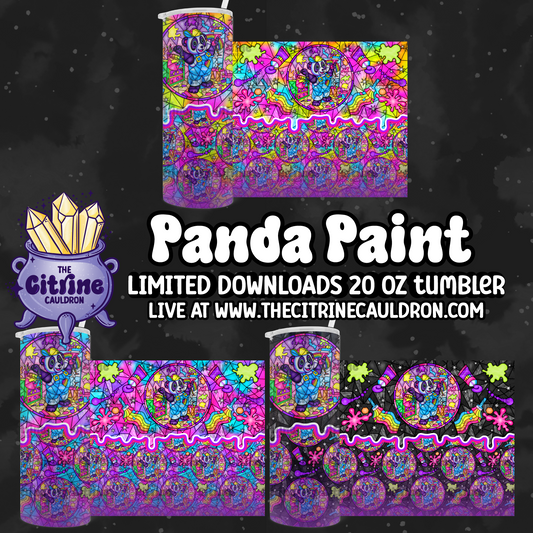 Panda Paint - PNG Wrap for Sublimation 20oz Tumbler