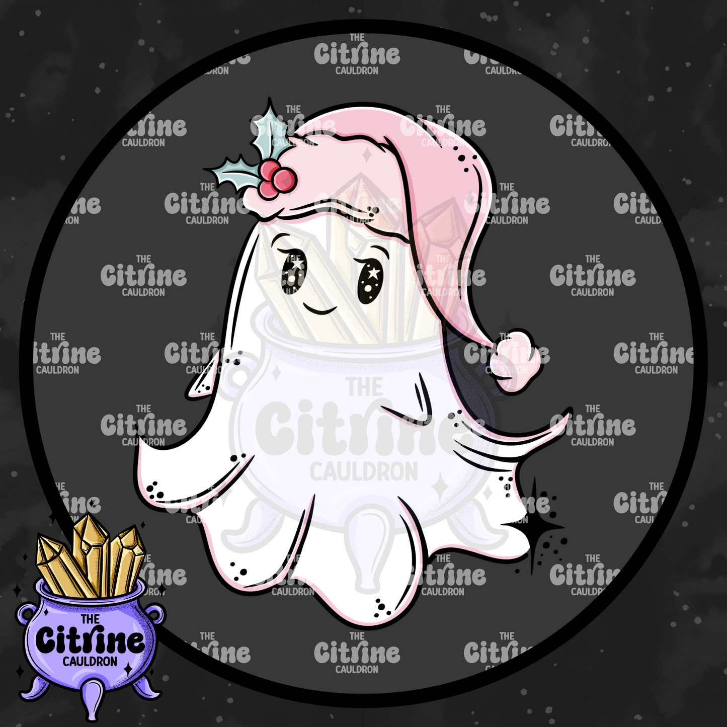 Pink Christmas Ghosties - Sublimation PNG