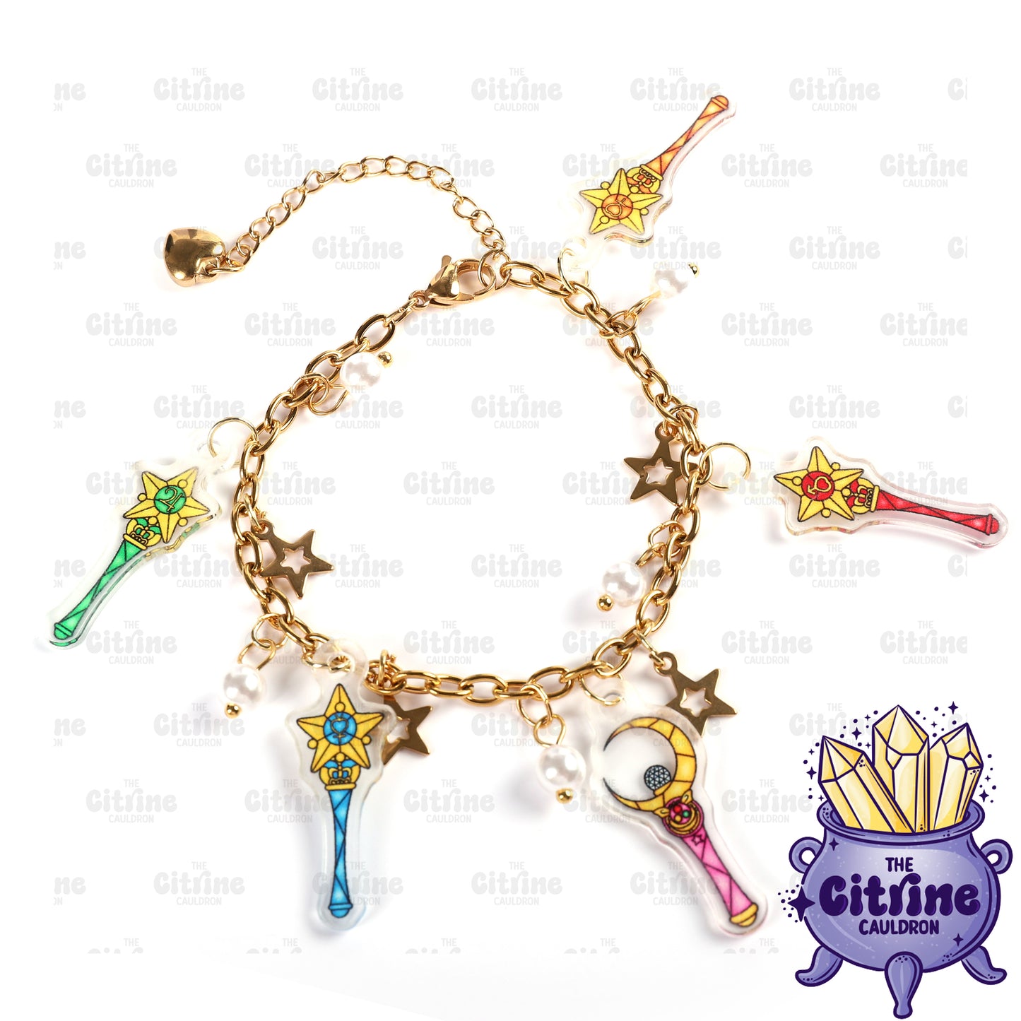 Sailor Glass Wands - Acrylic Charm Bracelet