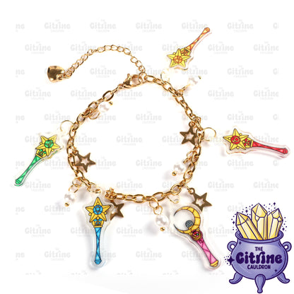 Sailor Glass Wands - Acrylic Charm Bracelet