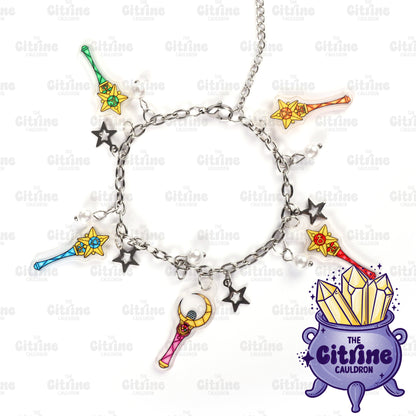 Sailor Glass Wands - Acrylic Charm Bracelet